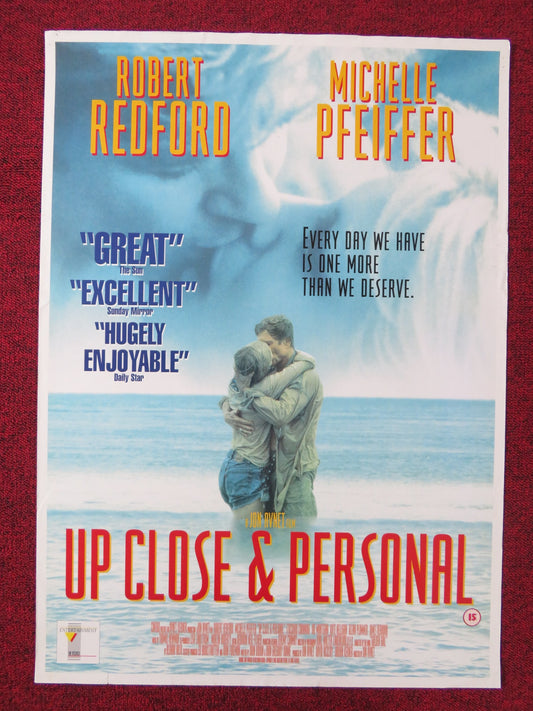 UP CLOSE AND PERSONAL VHS POSTER ROLLED ROBERT REDFORD MICHELLE PFEIFFER 1996