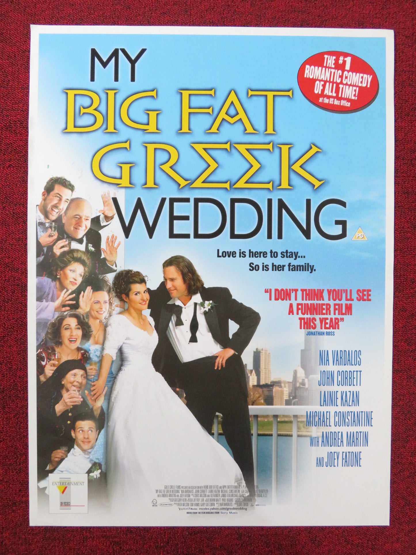 MY BIG FAT GREEK WEDDING VHS POSTER ROLLED JOHN CORBETT NIA VARDALOS 2002