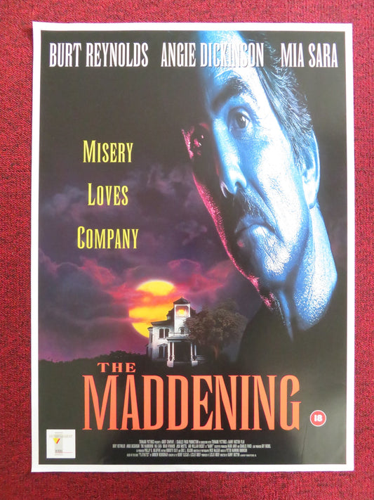 THE MADDENING VHS POSTER ROLLED BURT REYNOLDS ANGIE DICKINSON 1995