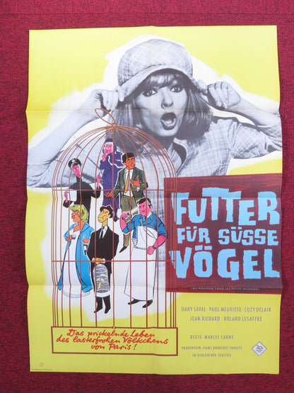 CHICKEN FEED FOR LITTLE BIRDS GERMAN A1 POSTER FOLDED DANY SAVAL 1963