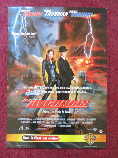 THE AVENGERS VHS VIDEO POSTER UMA THURMAN RALPH FIENNES 1998