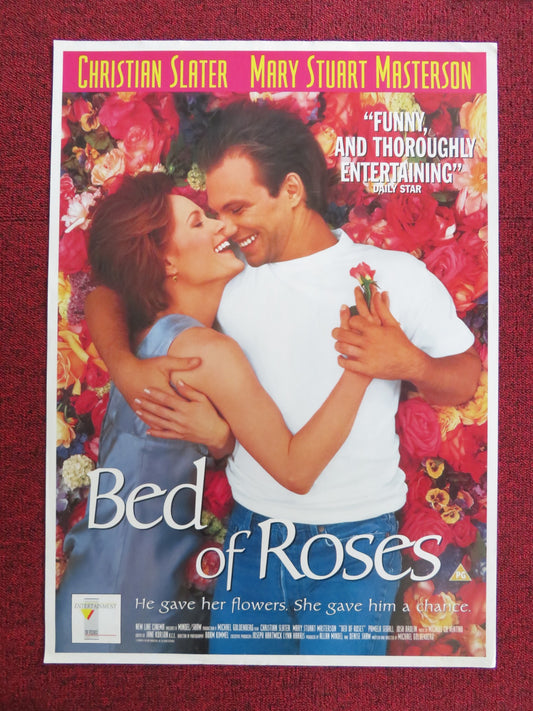BED OF ROSES VHS POSTER ROLLED CHRISTIAN SLATER MARY STUART MASTERSON 1996