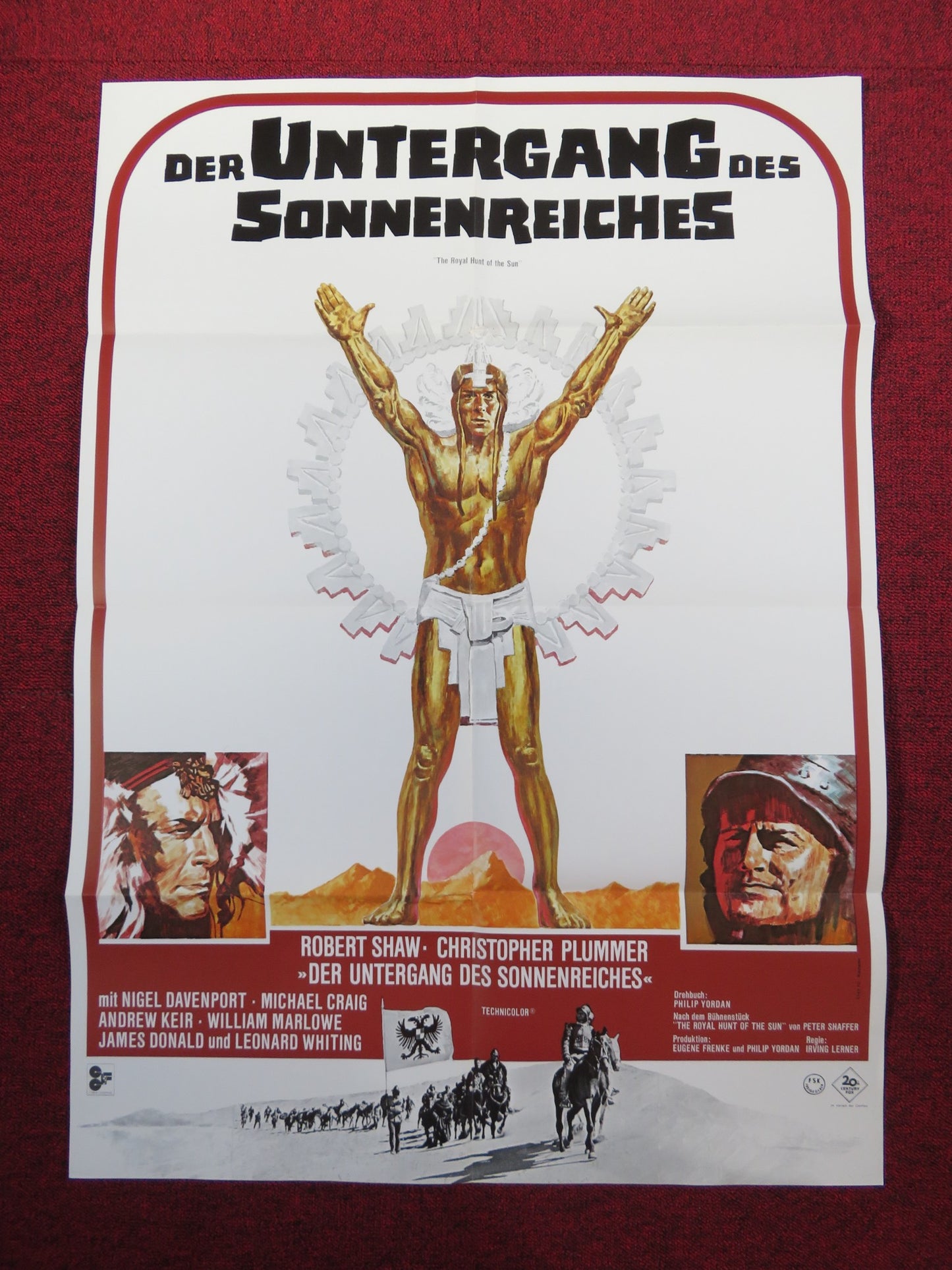 THE ROYAL HUNT OF THE SUN GERMAN A1 POSTER FOLDED ROBERT SHAW 1970