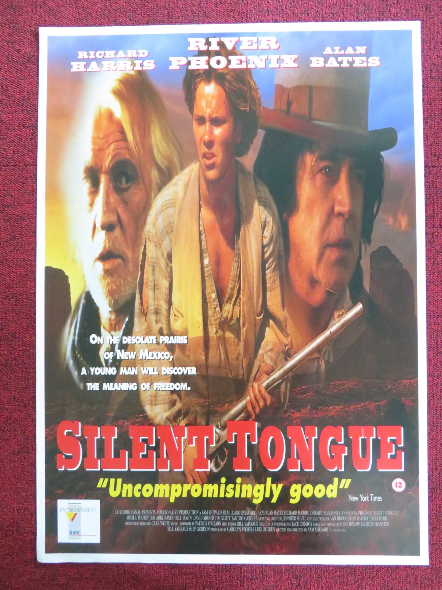 SILENT TONGUE VHS POSTER ROLLED RICHARD HARRIS RIVER PHOENIX 1993