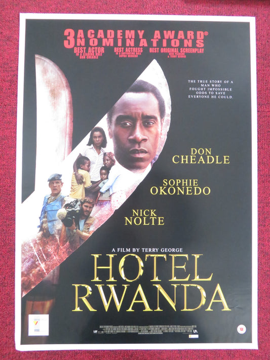 HOTEL RWANDA VHS POSTER ROLLED DON CHEADLE SOPHIE OKONEDO 2004