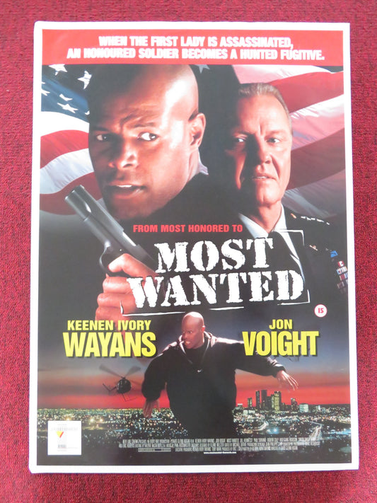 MOST WANTED VHS POSTER ROLLED JON VOIGHT KEENEN IVORY WAYANS 1997