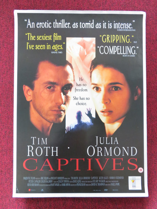 CAPTIVES VHS POSTER ROLLED TIM ROTH JULIA ORMOND 1994
