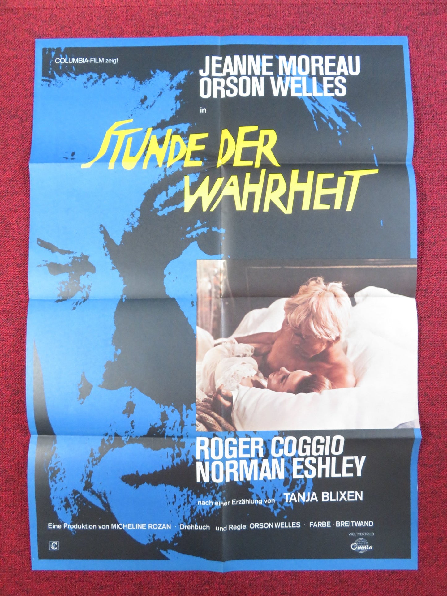 THE IMMORTAL STORY GERMAN A1 POSTER FOLDED JEANNE MOREAU ORSON WELLES 1968