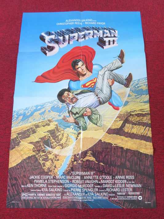 SUPERMAN III FOLDED US ONE SHEET POSTER CHRISTOPHER REEVE RICHARD PRYOR 1983