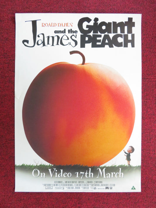 JAMES AND THE GIANT PEACH VHS VIDEO POSTER SIMON CALLOW RICHARD DREYFUSS 1996