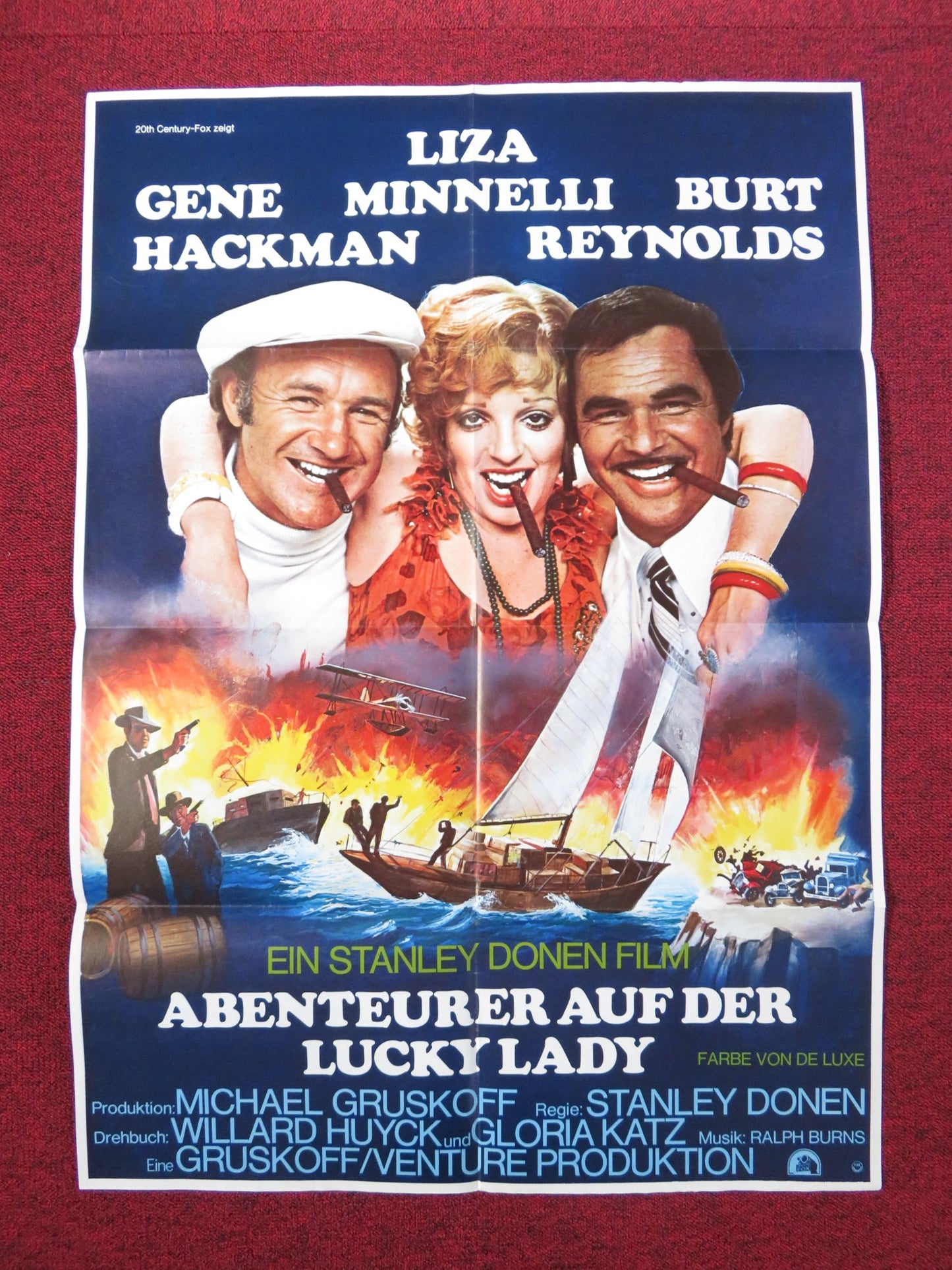 LUCKY LADY GERMAN A1 POSTER FOLDED GENE HACKMAN LIZA MINNELLI 1976