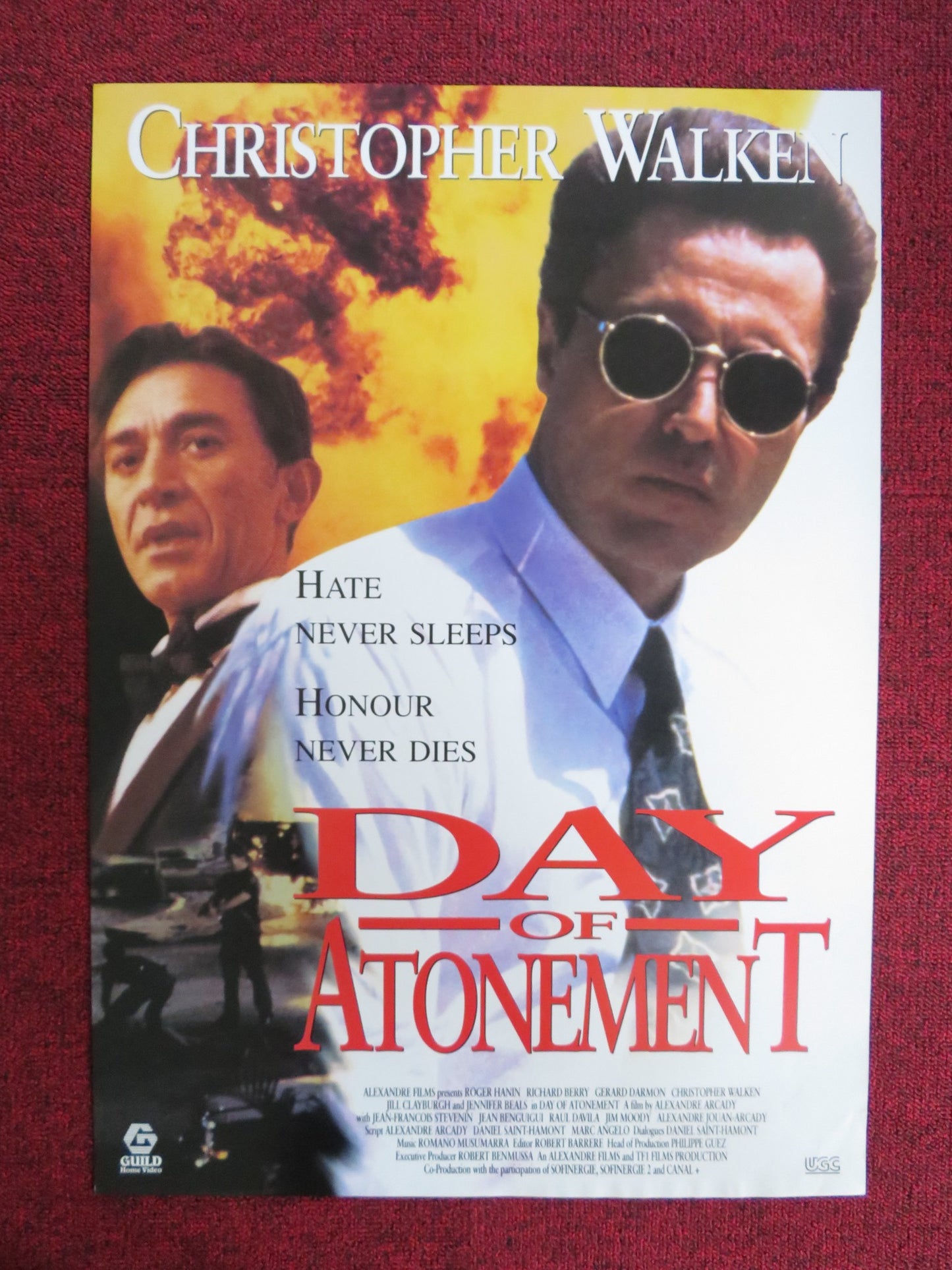 DAY OF ATONEMENT VHS VIDEO POSTER CHRISTOPHER WALKEN ROGER HANIN 1992