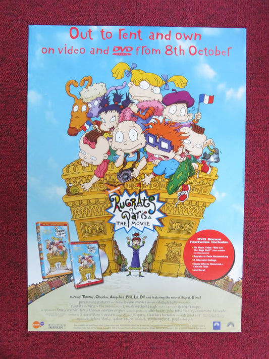 RUGRATS IN PARIS THE MOVIE VHS & DVD VIDEO POSTER ELIZABETH DAILY T. STRONG 2000