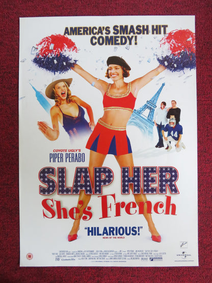 SLAP HER, SHE'S FRENCH VHS VIDEO POSTER PIPER PERABO JANE MCGREGOR 2003