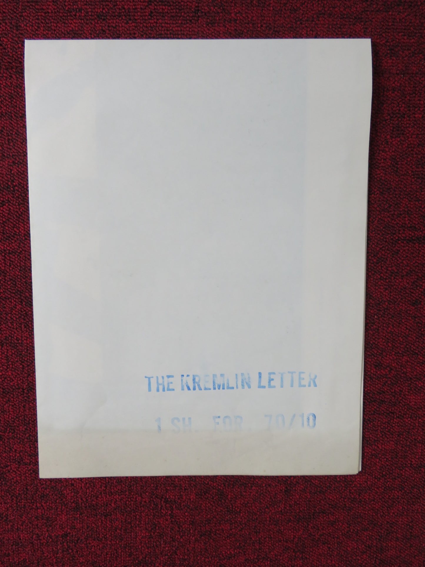 THE KREMLIN LETTER FOLDED US ONE SHEET POSTER BIBI ANDERSSON RICHARD BOONE 1970