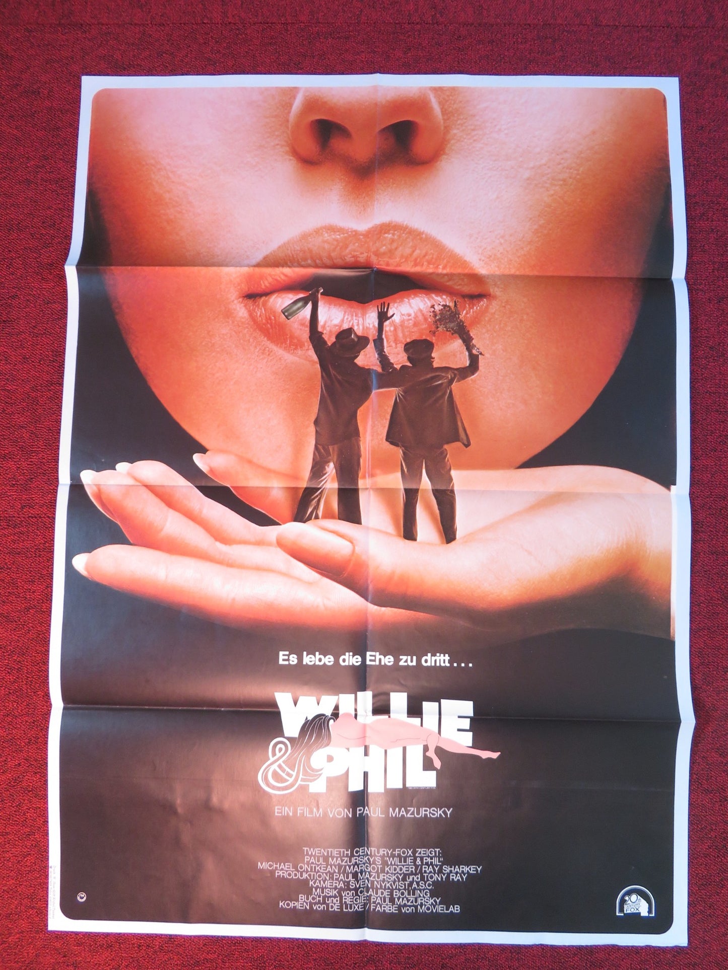 WILLIE & PHIL GERMAN A1 POSTER FOLDED MICHAEL ONTKEAN MARGOT KIDDER 1980