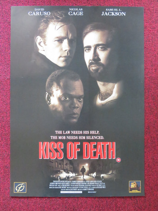 KISS OF DEATH VHS VIDEO POSTER NICOLAS CAGE SAMUEL L. JACKSON 1995