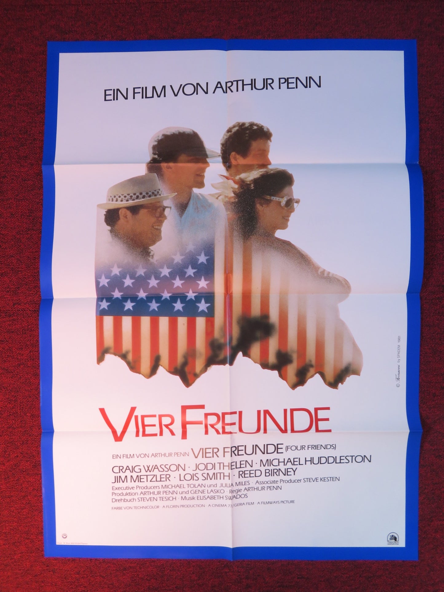 FOUR FRIENDS GERMAN A1 POSTER FOLDED CRAIG WASSON JODI THELEN 1981