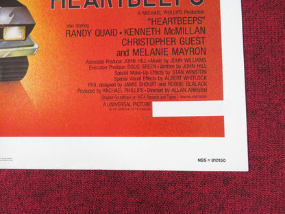 HEARTBEEPS FOLDED US ONE SHEET POSTER ANDY KAUFMAN BERNADETTE PETERS 1981