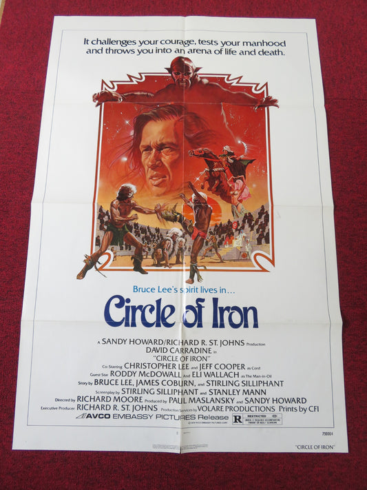 CIRCLE OF IRON FOLDED US ONE SHEET POSTER DAVID CARRADINE CHRISTOPHER LEE 1978