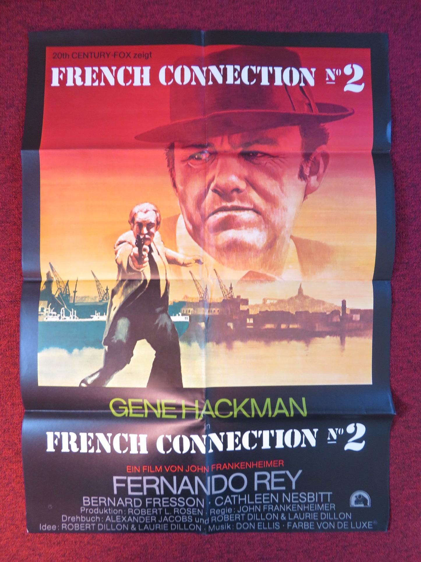 FRENCH CONNECTION II GERMAN A1 POSTER FOLDED GENE HACKMAN FERNANDO REY 1976