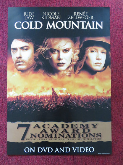 COLD MOUNTAIN VHS & DVD VIDEO POSTER JUDE LAW NICOLE KIDMAN 2003