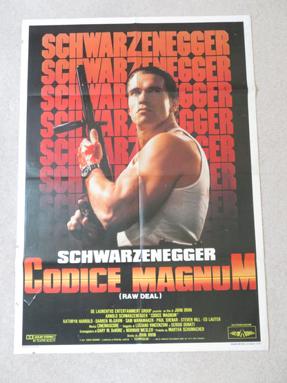 RAW DEAL ITALIAN 2 FOGLIO POSTER ARNOLD SWARZENEGGER ROBERT DAVI 1986