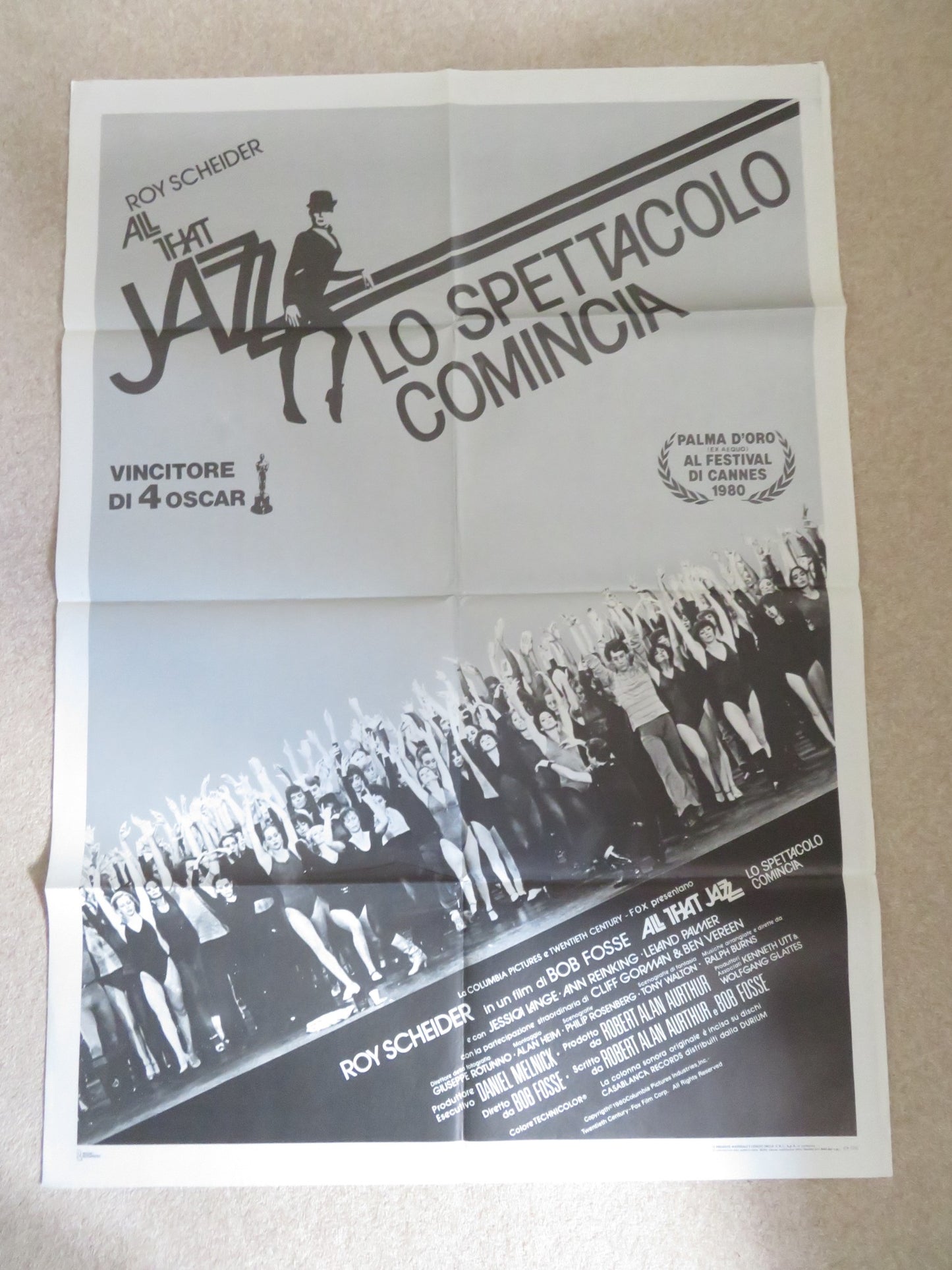 ALL THAT JAZZ ITALIAN 2 FOGLIO POSTER ROY SCHEIDER JESSICA LANGE 1979