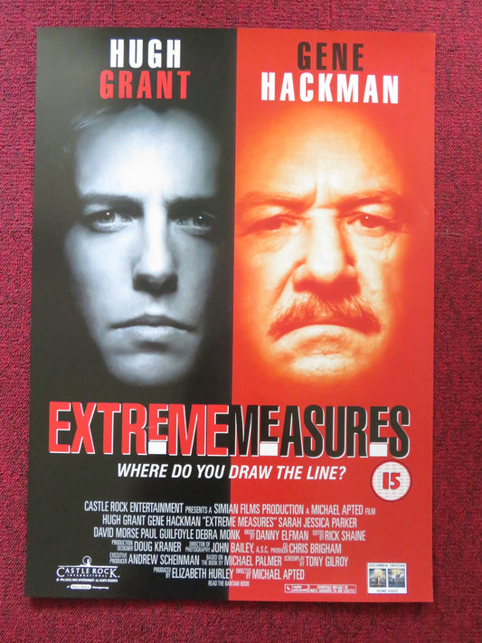 EXTREME MEASURES VHS VIDEO POSTER HUGH GRANT GENE HACKMAN 1996