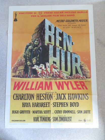 BEN-HUR ITALIAN 2 FOGLIO POSTER CHARLTON HESTON JACK HAWKINS R1960S