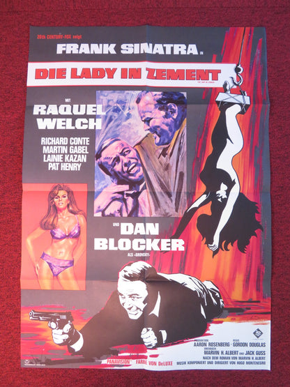 LADY IN CEMENT GERMAN A1 POSTER FOLDED FRANK SINATRA RAQUEL WELCH 1968