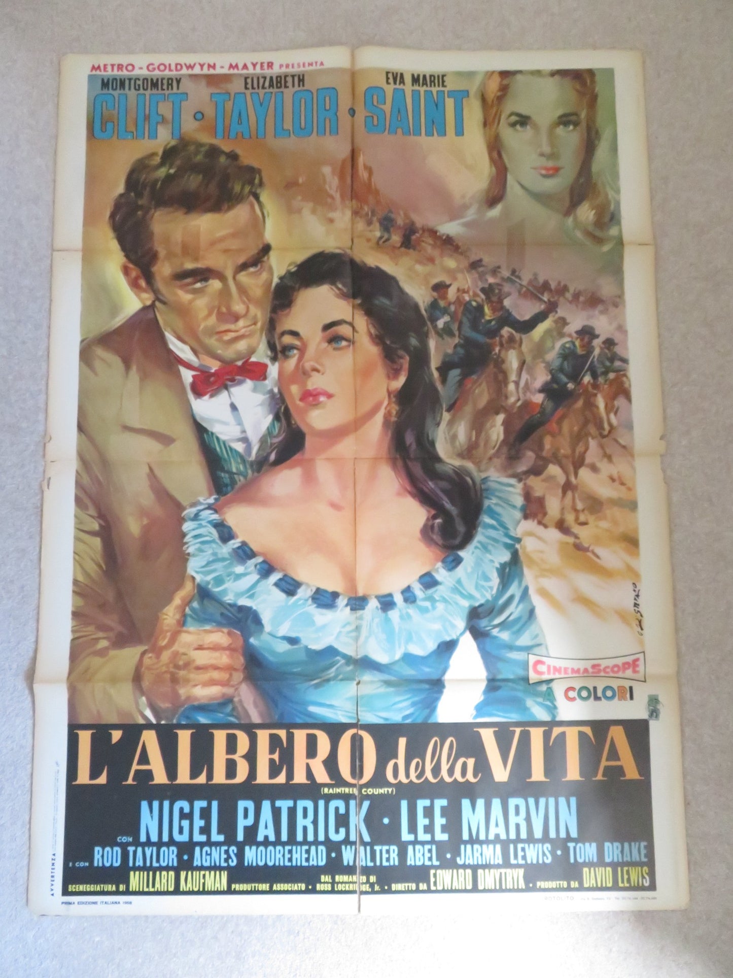 RAINTREE COUNTY / L'ALBERO DELLA VITA ITALIAN 2 FOGLIO POSTER M. CLIFT R1960S