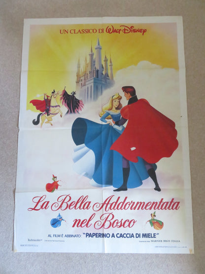 SLEEPING BEAUTY ITALIAN 2 FOGLIO POSTER DISNEY MARY COSTA R1980S