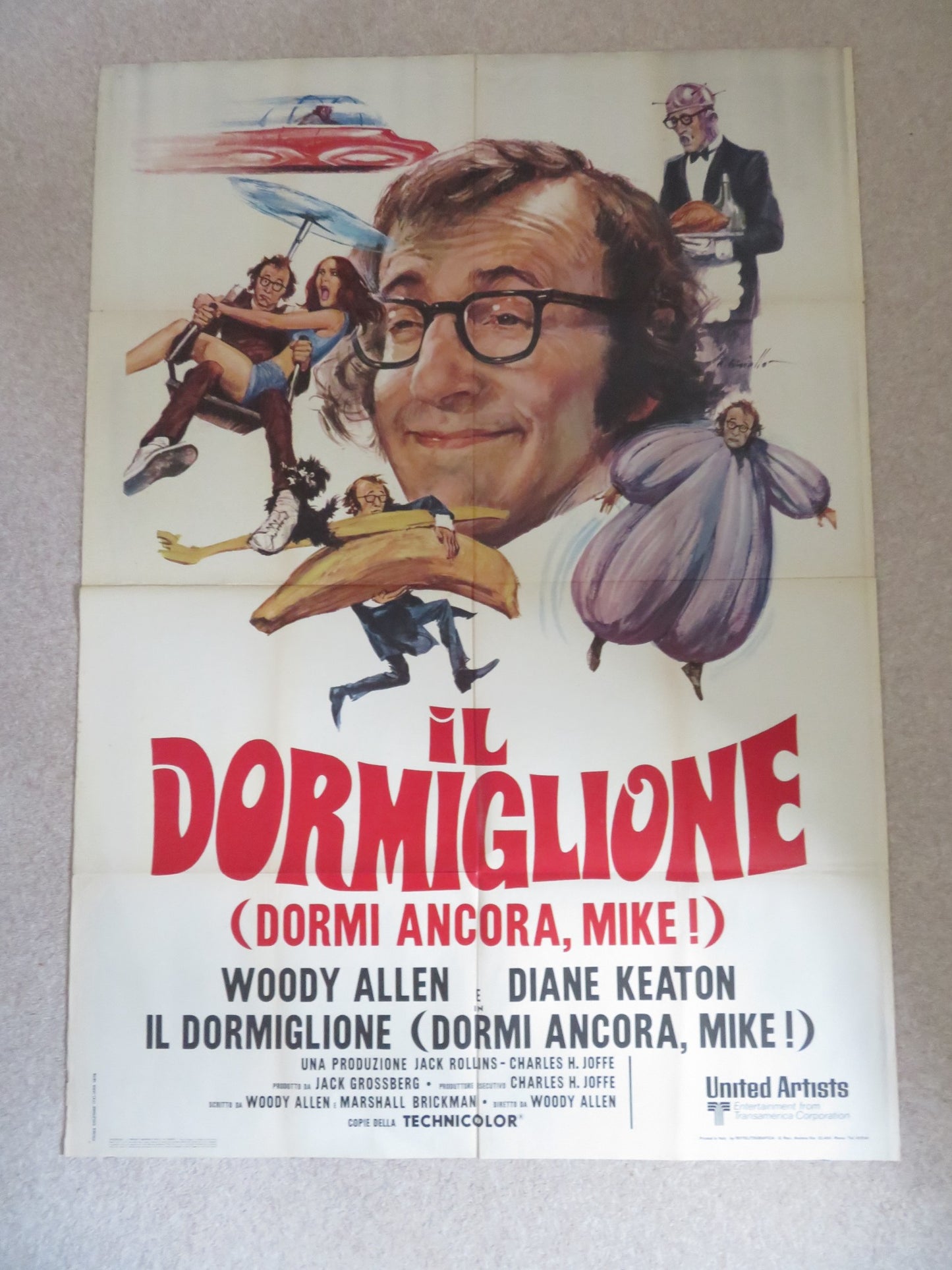 SLEEPER ITALIAN 2 FOGLIO POSTER WOODY ALLEN DIANE KEATON 1973