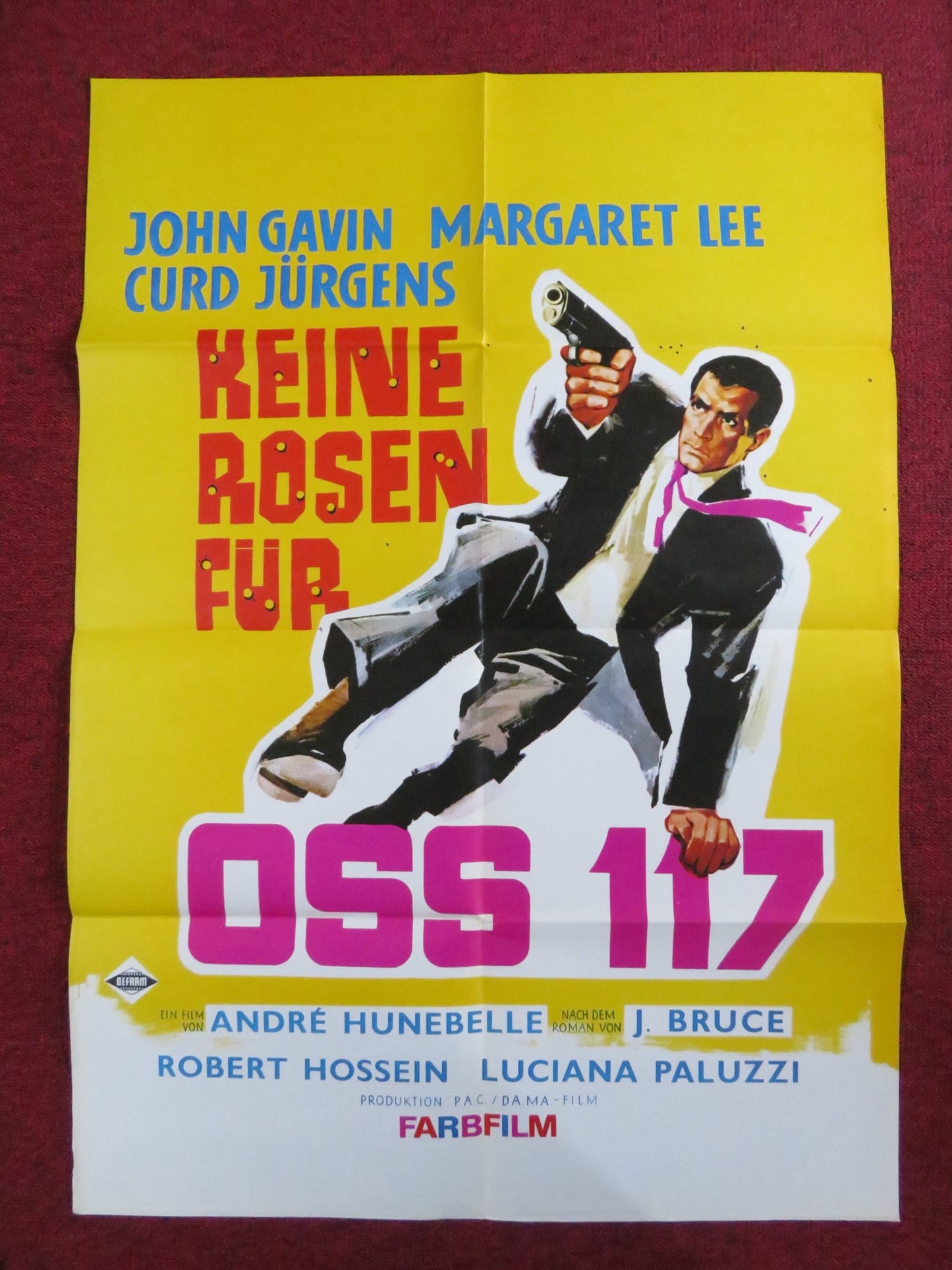 OSS 117 MURDER FOR SALE GERMAN A1 POSTER FOLDED JOHN GAVIN MARGARET LEE 1968