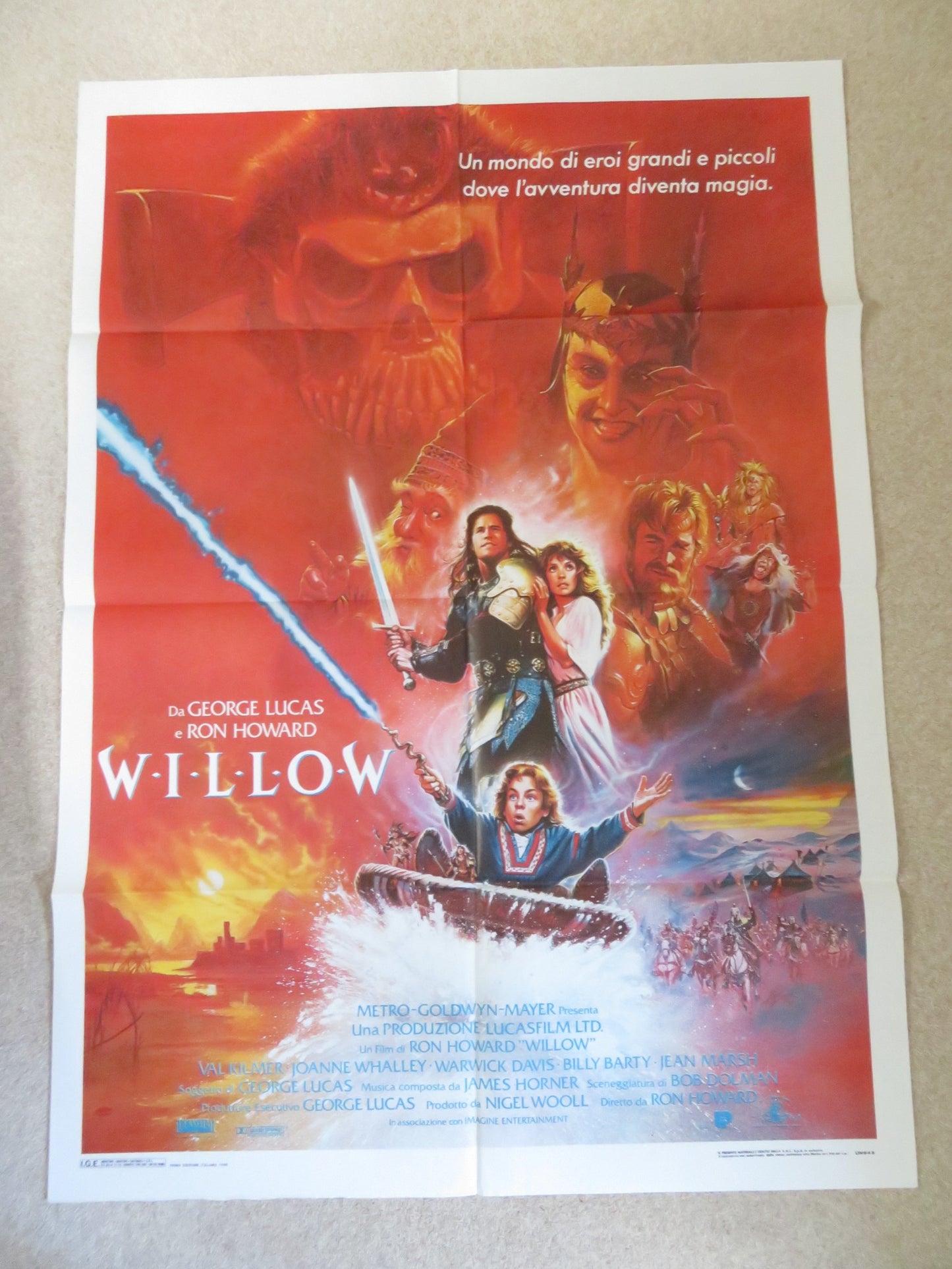 WILLOW ITALIAN 2 FOGLIO POSTER VAL KILMER WARICK DAVIS 1988