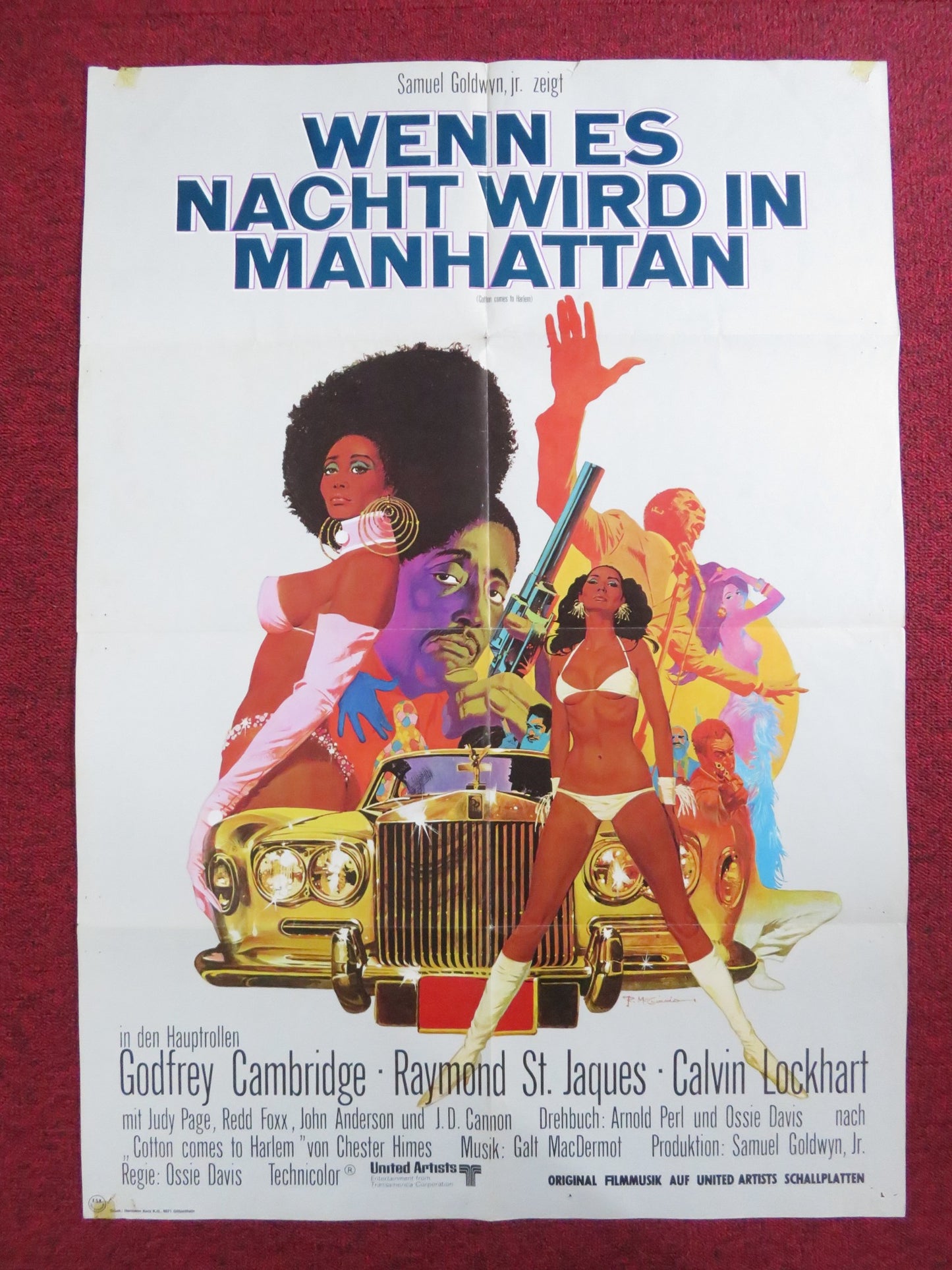 COTTON COMES TO HARLEM GERMAN A1 POSTER FOLDED GODFREY CAMBRIDGE 1971