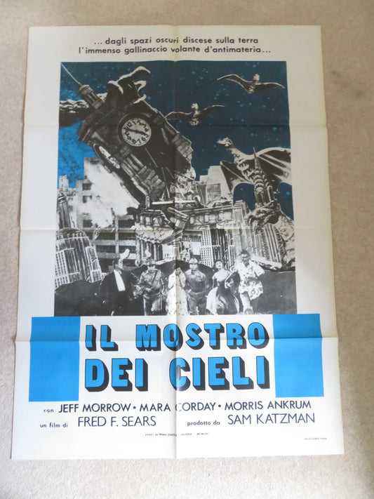 THE GIANT CLAW ITALIAN 2 FOGLIO POSTER JEFF MORROW MARA CORDAY 1957