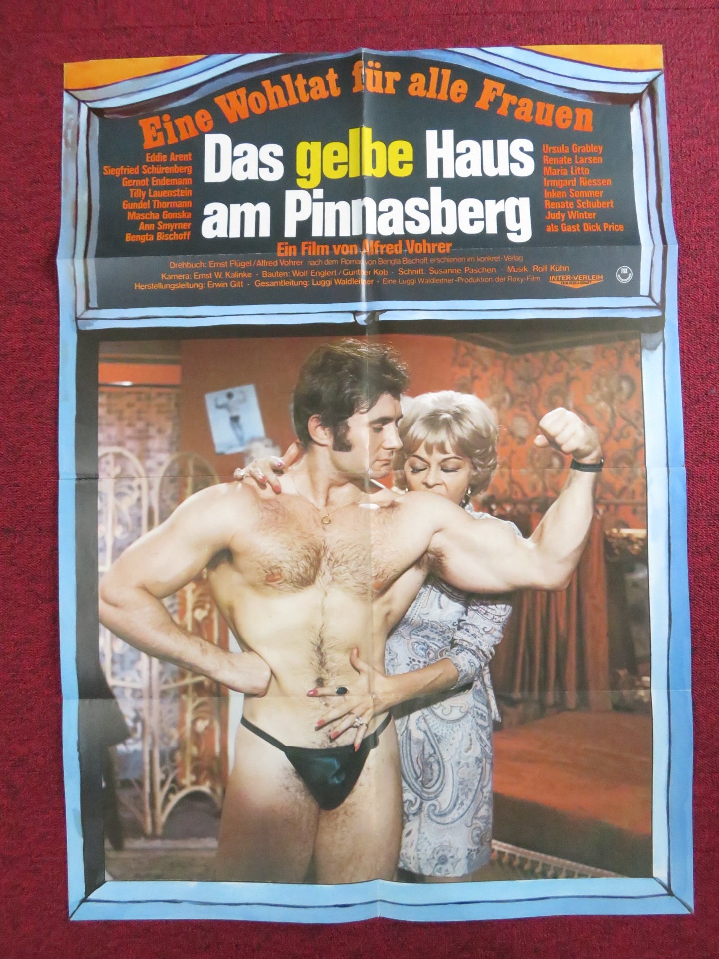 THE YELLOW HOUSE ON PINNASBERG GERMAN A1 POSTER FOLDED EDDIE ARENT 1970