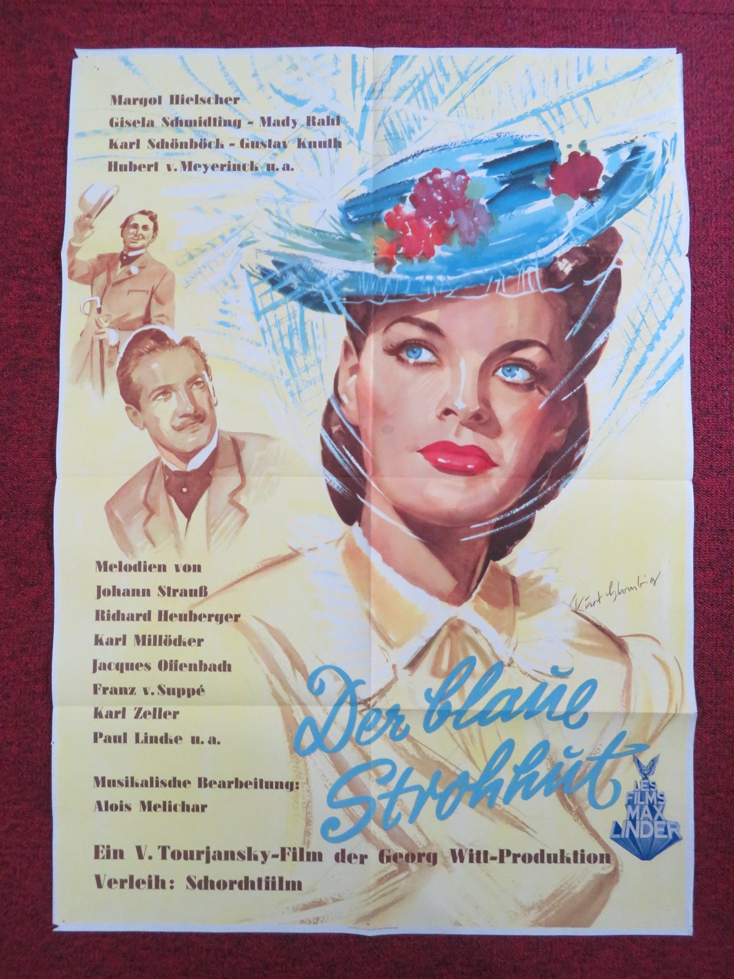 THE BLUE STRAW HAT GERMAN A1 POSTER FOLDED MARGOT HIELSCHER KARL SCHONBOCK