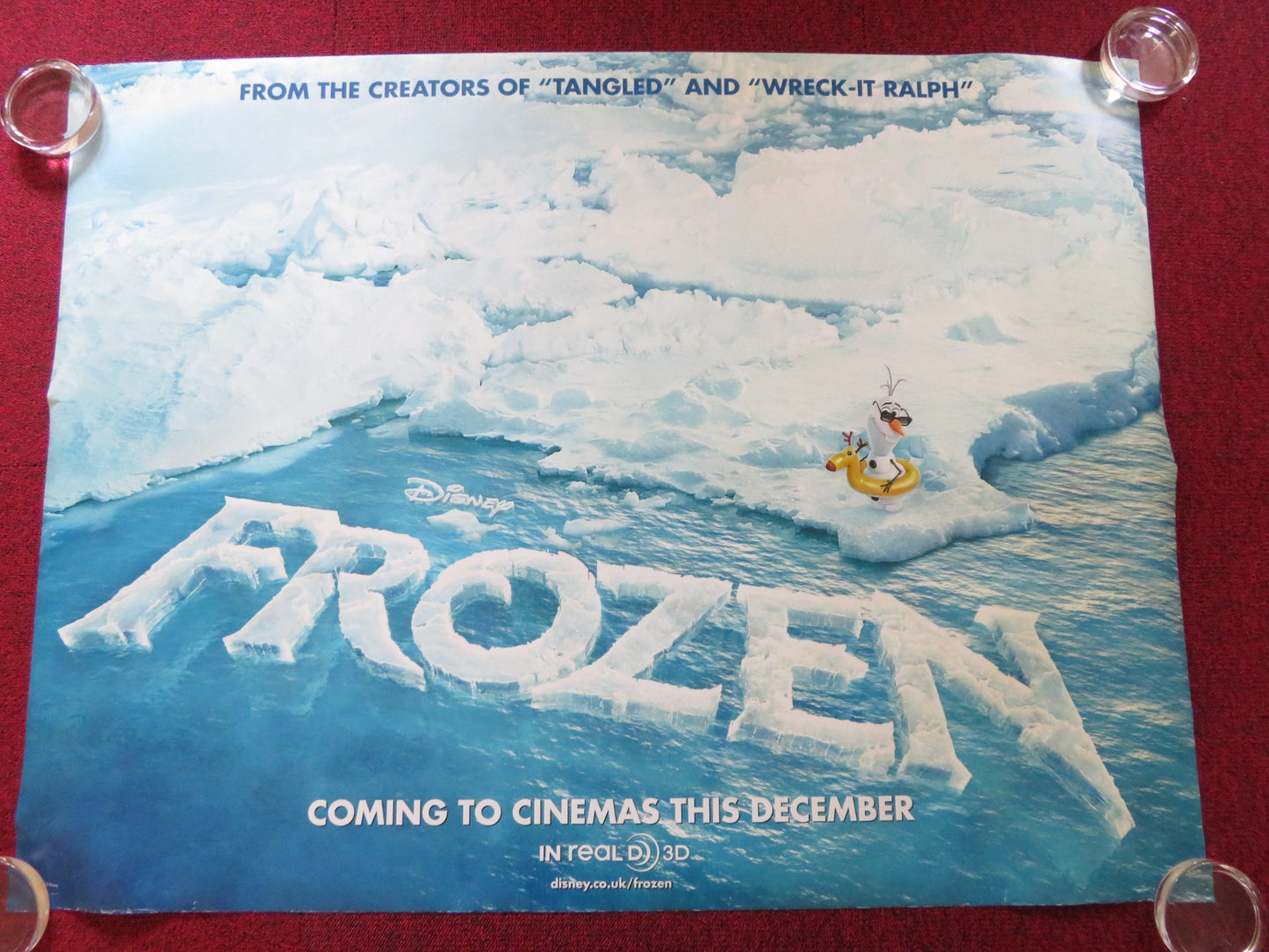 FROZEN - B UK QUAD ROLLED POSTER DISNEY KRISTEN BELL JOSH GAD 2013