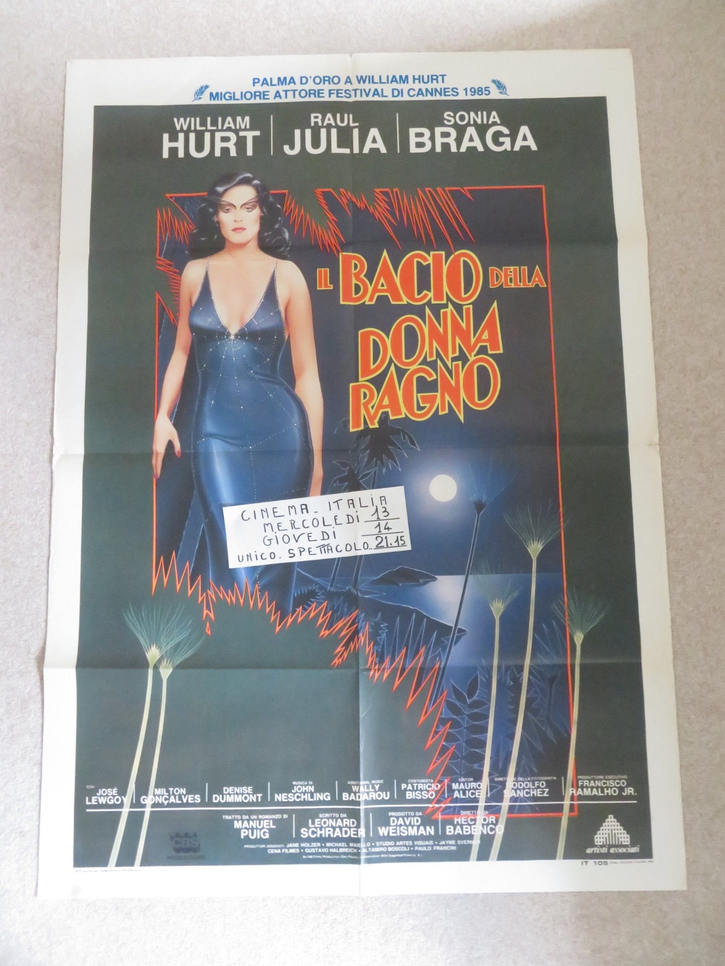 KISS OF THE SPIDER WOMAN ITALIAN 2 FOGLIO POSTER JOHN HURT RAUL JULIA 1985