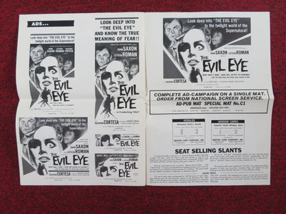 THE EVIL EYE UNCUT PRESS BOOK FOLDED JOHN SAXON LETICIA ROMAN 1964