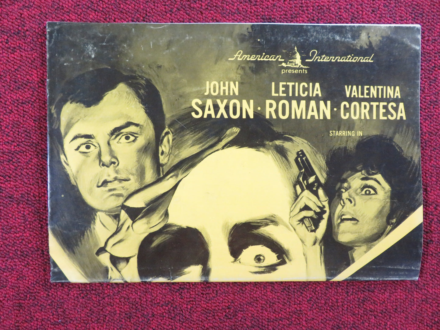 THE EVIL EYE UNCUT PRESS BOOK FOLDED JOHN SAXON LETICIA ROMAN 1964