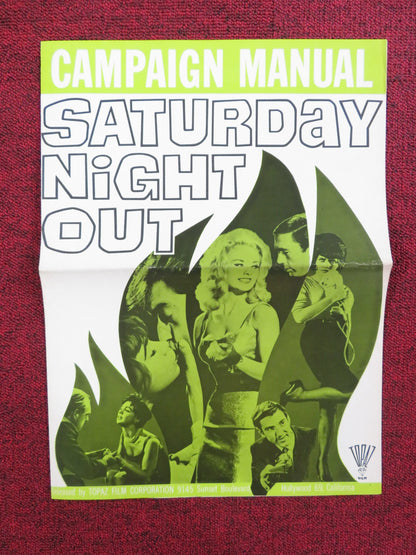 SATURDAY NIGHT OUT UNCUT PRESS BOOK FOLDED HEATHER SEARS BERNARD LEE 1964