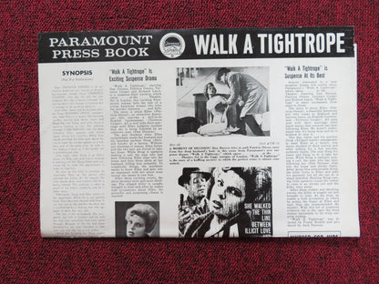 WALK A TIGHTROPE UNCUT PRESS BOOK FOLDED DAN DURYEA PATRICIA OWENS 1963