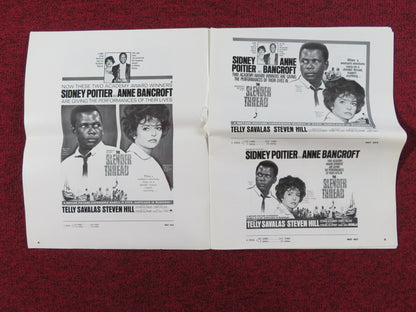 THE SLENDER THREAD UNCUT PRESS BOOK FOLDED SIDNEY POITIER ANNE BANCROFT 1965