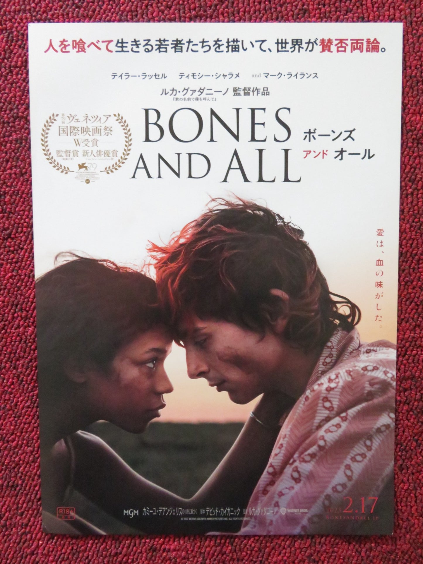 BONES AND ALL JAPANESE CHIRASHI (B5) POSTER TIMOTHEE CHALAMET RUSSELL 2022