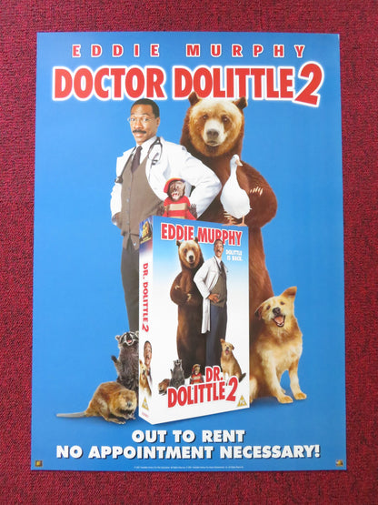 DOCTOR DOLITTLE 2 VHS VIDEO POSTER EDDIE MURPHY KRISTEN WILSON 2001