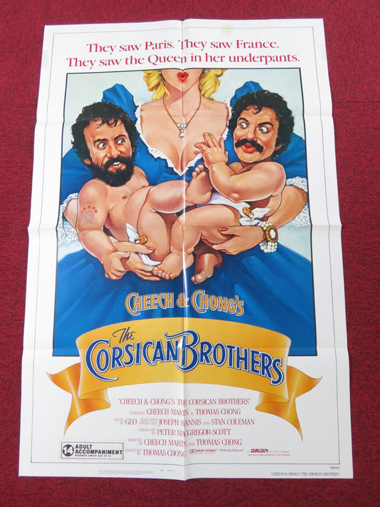 CHEECH & CHONG'S THE CORSICAN BROTHERS FOLDED US ONE SHEET POSTER 1984